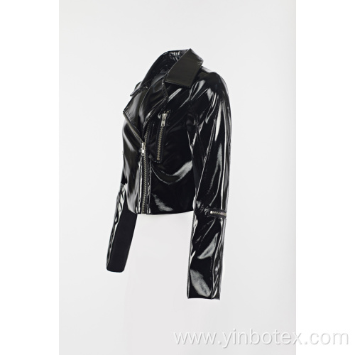 PU shiny moto jacket